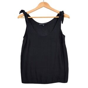 Aritzia Central Park West 100% Silk Tie Shoulder Tank Top Black XS